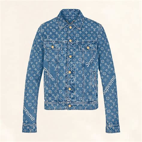 supreme denim jacket lv replica|supreme x louis vuitton jacket.